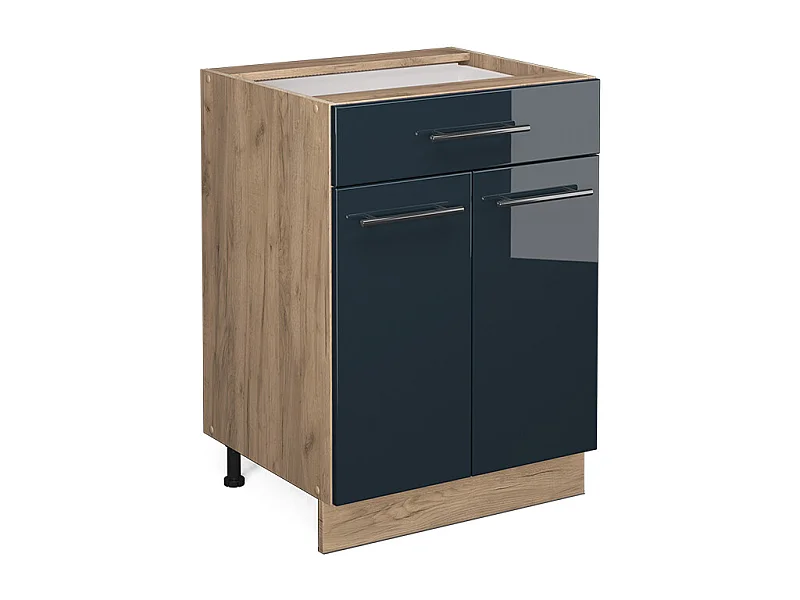 Mueble bajo de cocina azul oscuro alto brillo 60x51.6x82 fame-line