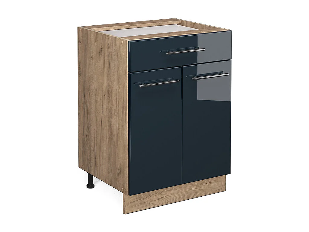 Meuble cuisine bleu foncé brillant 60x51.6x82 fame-line