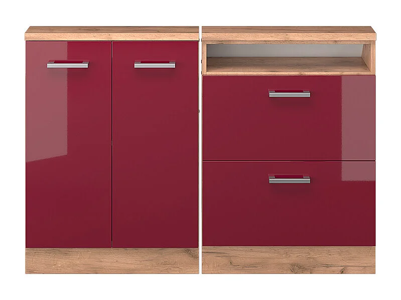 Meuble sous pente rouge brillant 120x46x81.6 r-line