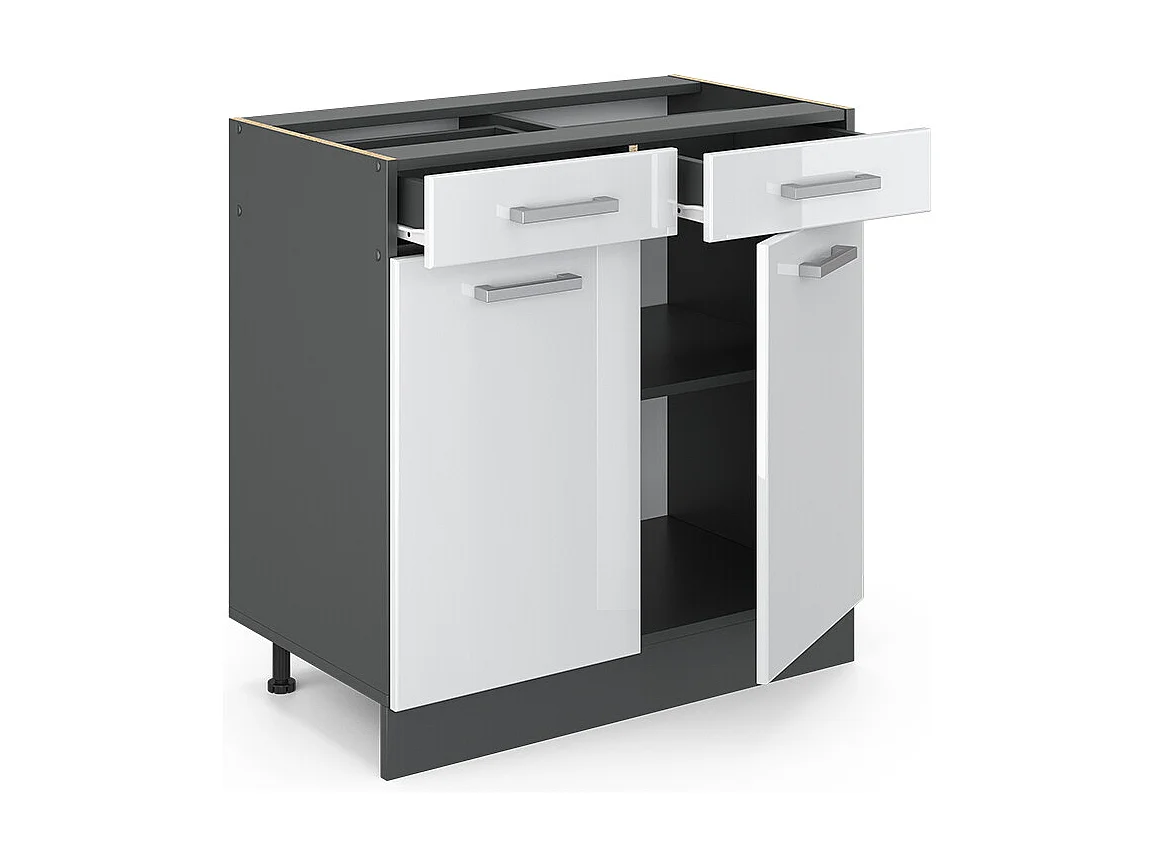 Mueble bajo de cocina blanco alto brillo 80x60x81.6 r-line