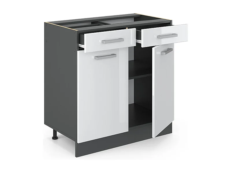 Meuble cuisine blanc haute brillance 80x60x81.6 r-line