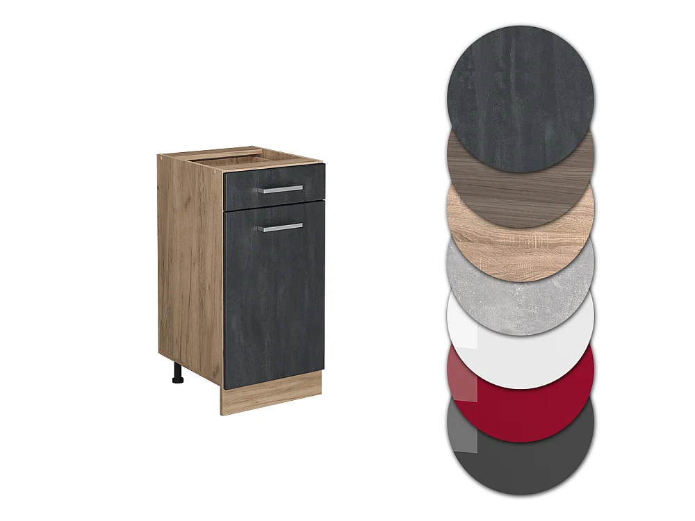 Mobiletto base per cucina Calce nera 40x60x81.6 r-line