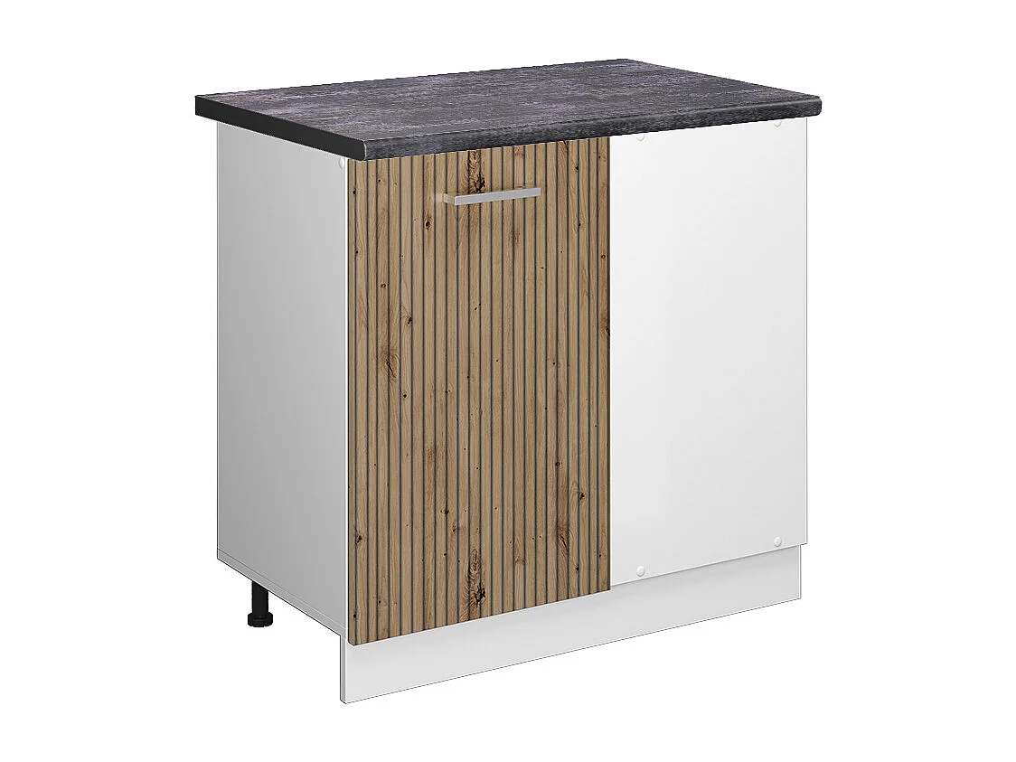 Armário baixo de canto carvalho artesanal 86x60x81.6 r-line