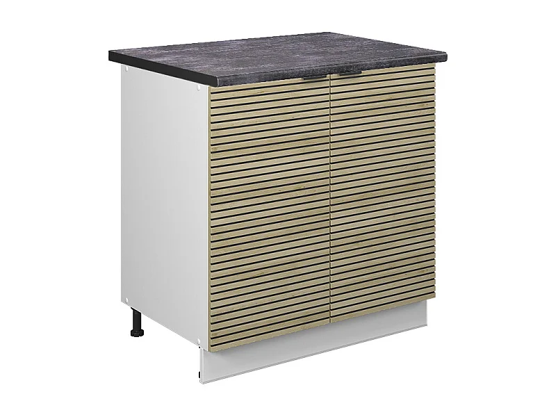 Meuble bas sous-évier panneau en chêne 80x60x82 fame-line