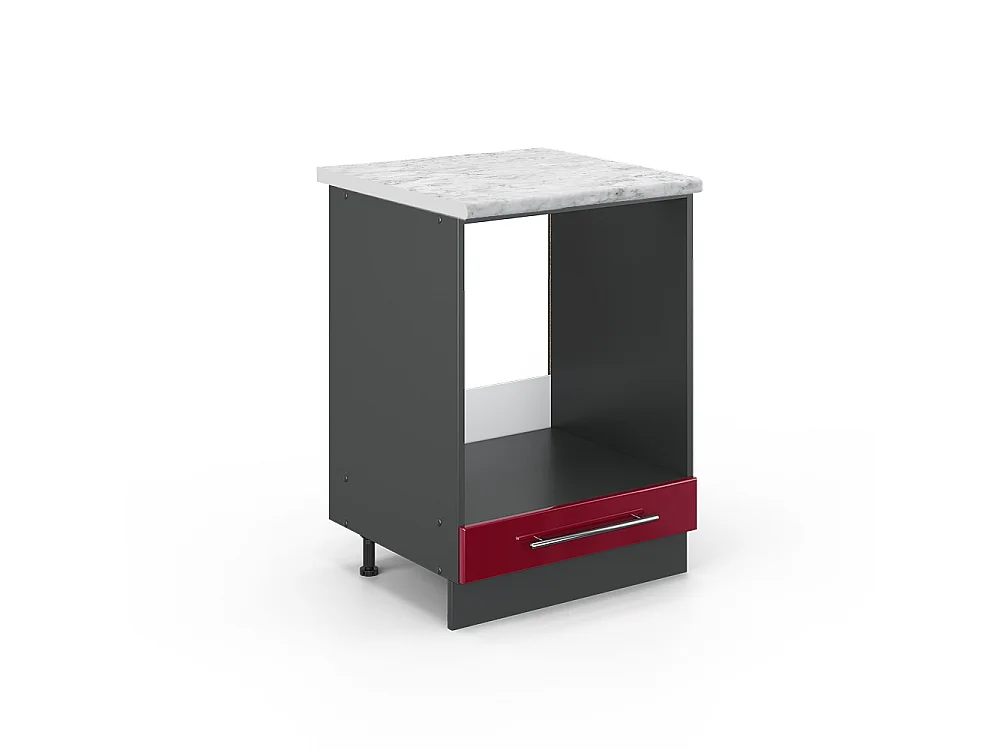 Meuble pour four rouge bordeaux haute brillance 60x60x82 fame-line