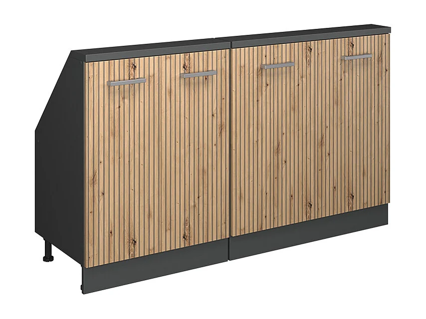 Armario de cocina para techo inclinado roble artesanal 140x46x81.6 r-line