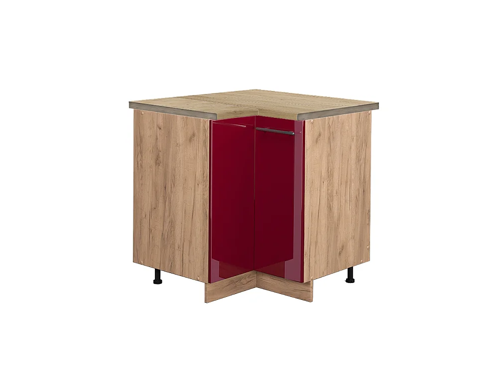 Hörnunderskåp bordeaux högblank 80.5x60x82 fame-line