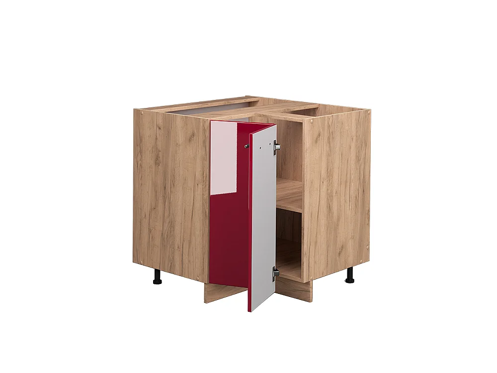 Hörnunderskåp bordeaux högblank 80.5x60x82 fame-line