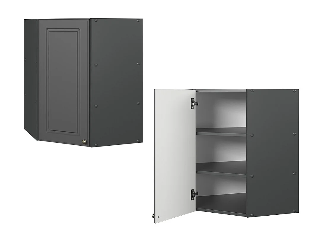 Armario colgante de esquina antracita-oro landhaus 57x34.1x72 fame-line