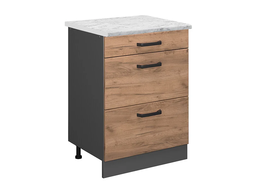 Mueble bajo de cocina roble dorado 60x60x81.6 r-line