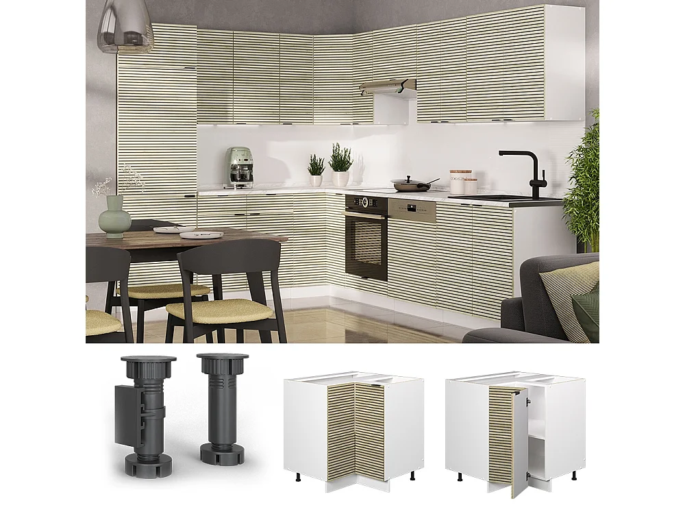 Hjørneskab panel i eg 80.5x60x82 fame-line