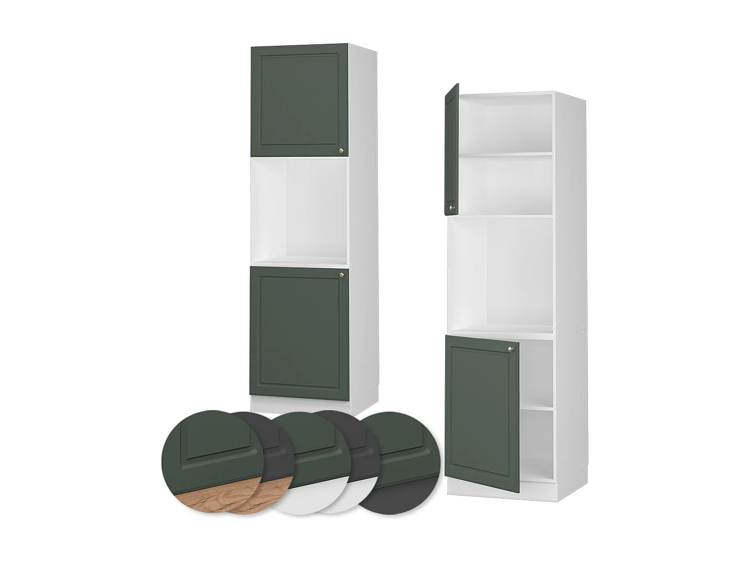 Armario para horno empotrado verde dorado casa de campo 60x58x206.8 fame-line