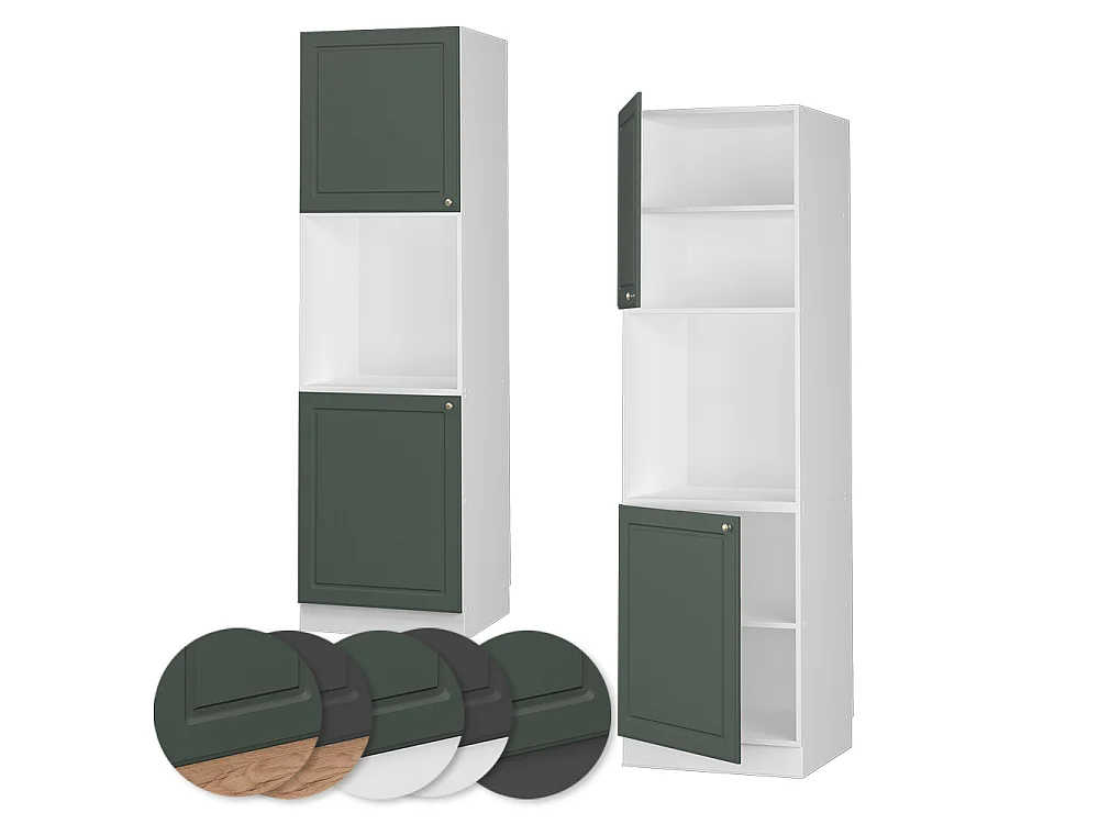 Armario para horno empotrado verde dorado casa de campo 60x58x206.8 fame-line