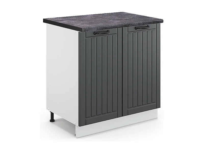 Meuble bas sous-évier anthracite campagne 80x60x82 fame-line