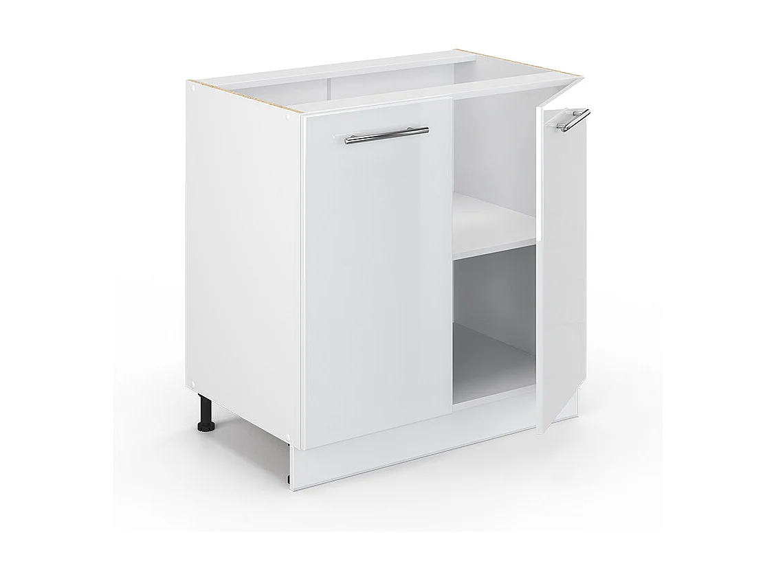 Armario bajo para fregadero blanco alto brillo 80x60x82 fame-line