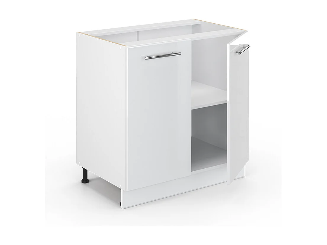 Armario bajo para fregadero blanco alto brillo 80x60x82 fame-line