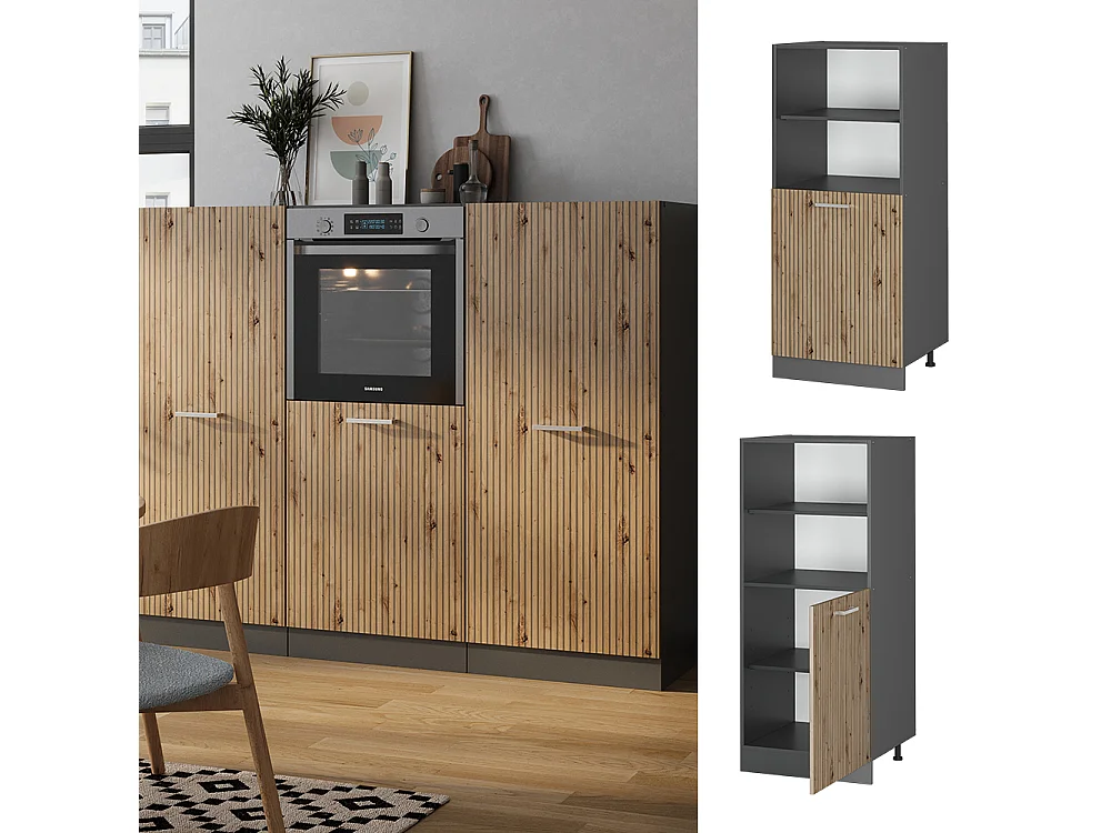 Meuble pour four chêne artisan 60x57x143 r-line