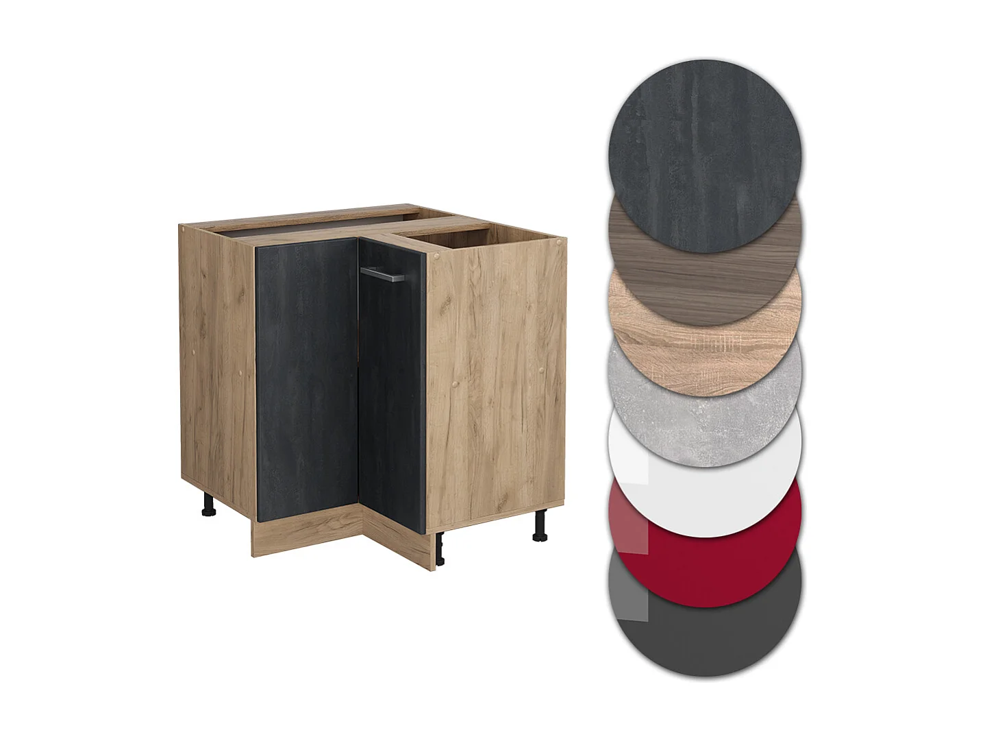 Mobile ad angolo cucina calcestruzzo nero 75.6x46x81.6 r-line