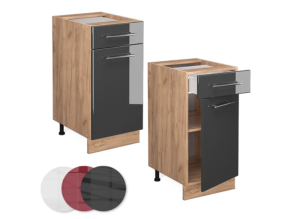 Küchenunterschrank anthrazit hochglanz 40x51.6x82 fame-line