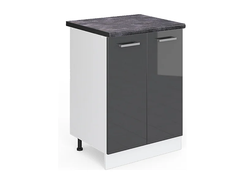 Keukenonderkast antraciet hoogglans 60x60x81.6 r-line
