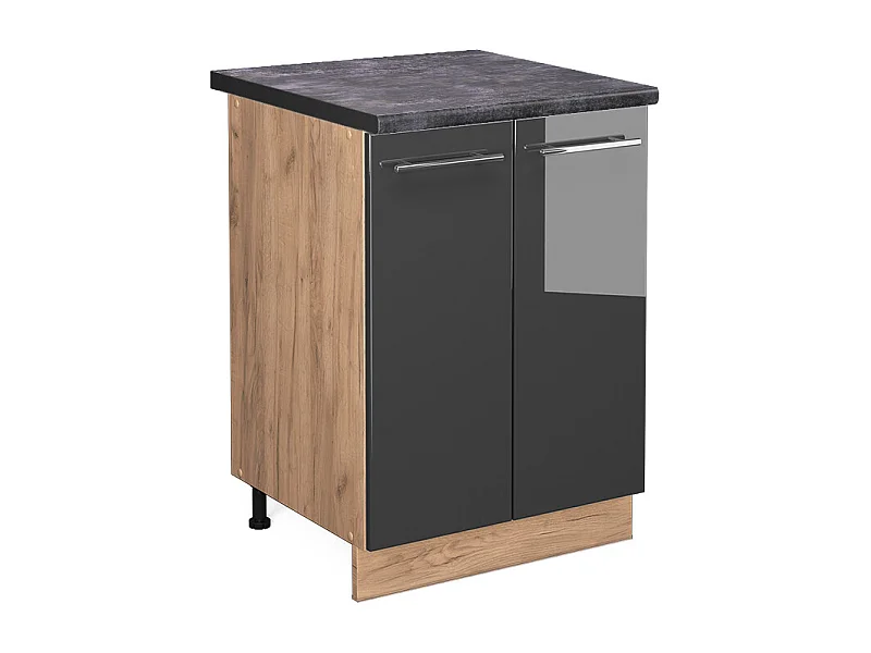 Mueble bajo de cocina antracita alto brillo 60x60x82 fame-line