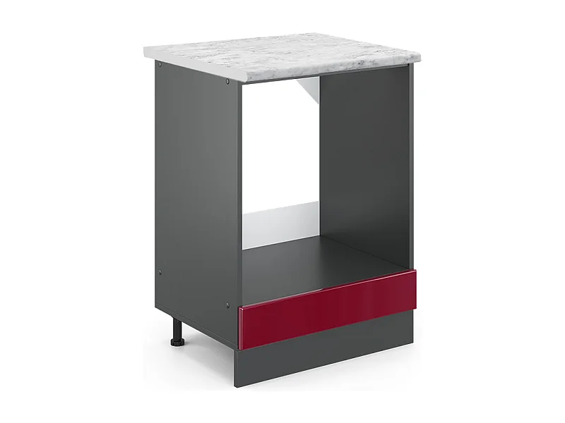 Meuble pour four rouge brillant 60x60x81.6 r-line