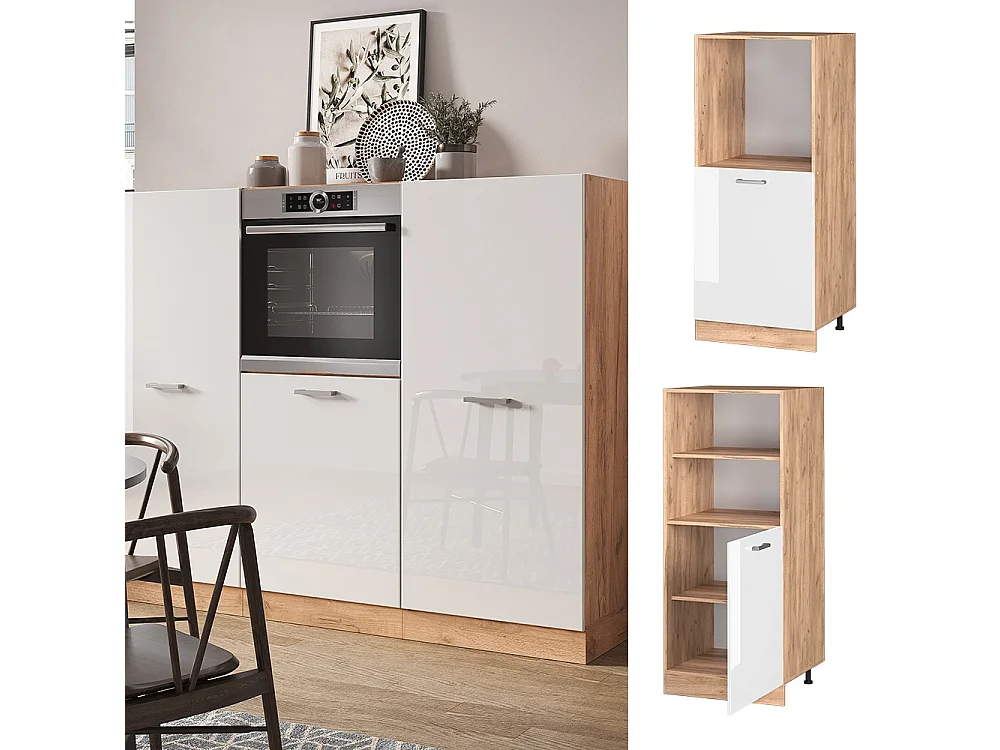 Meuble pour four blanc haute brillance 60x57x143 r-line