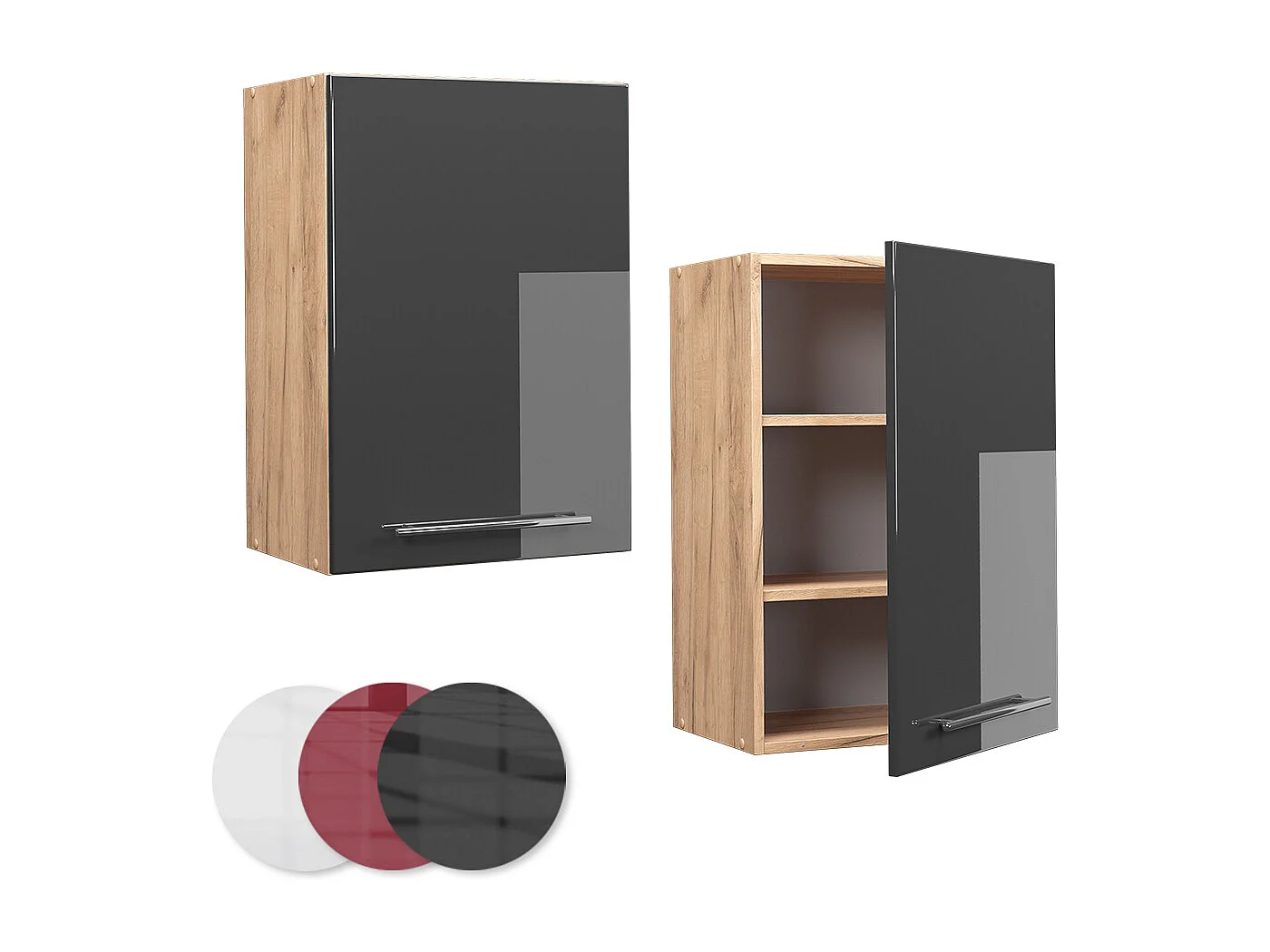 Pensile da cucina antracite lucido 50x34.1x72 fame-line