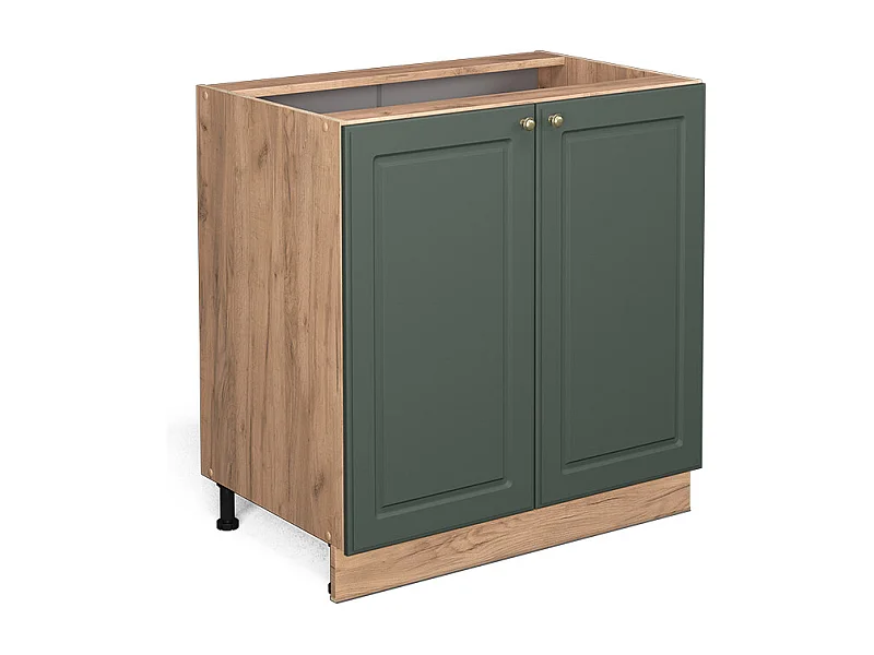 Meuble bas de cuisine vert or campagne 80x51.6x82 fame-line