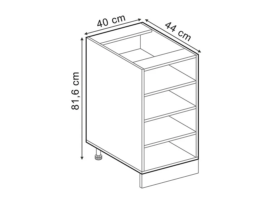 Estante de cocina antracita 40x60x81.6 r-line