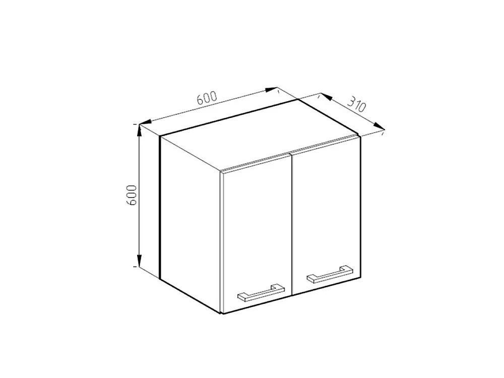 Wall cabinet white high gloss 60x31x60 r-line
