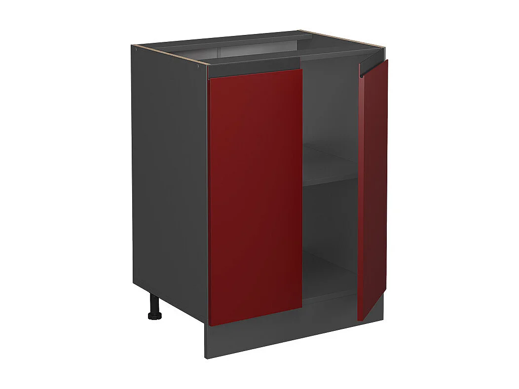 Meuble bas de cuisine rouge 60x46x81.6 r-line