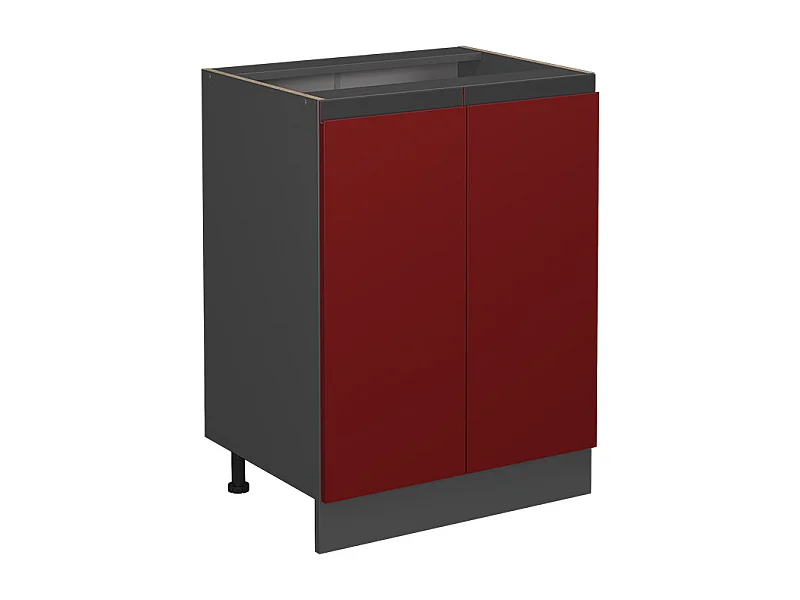 Meuble bas de cuisine rouge 60x46x81.6 r-line