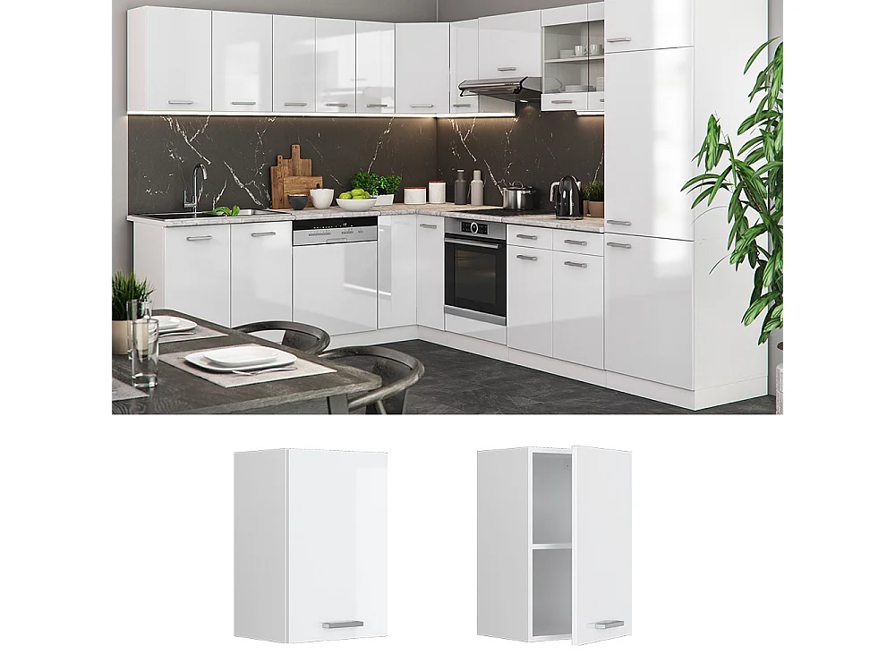 Wall cabinet white high gloss 40x31x60 r-line