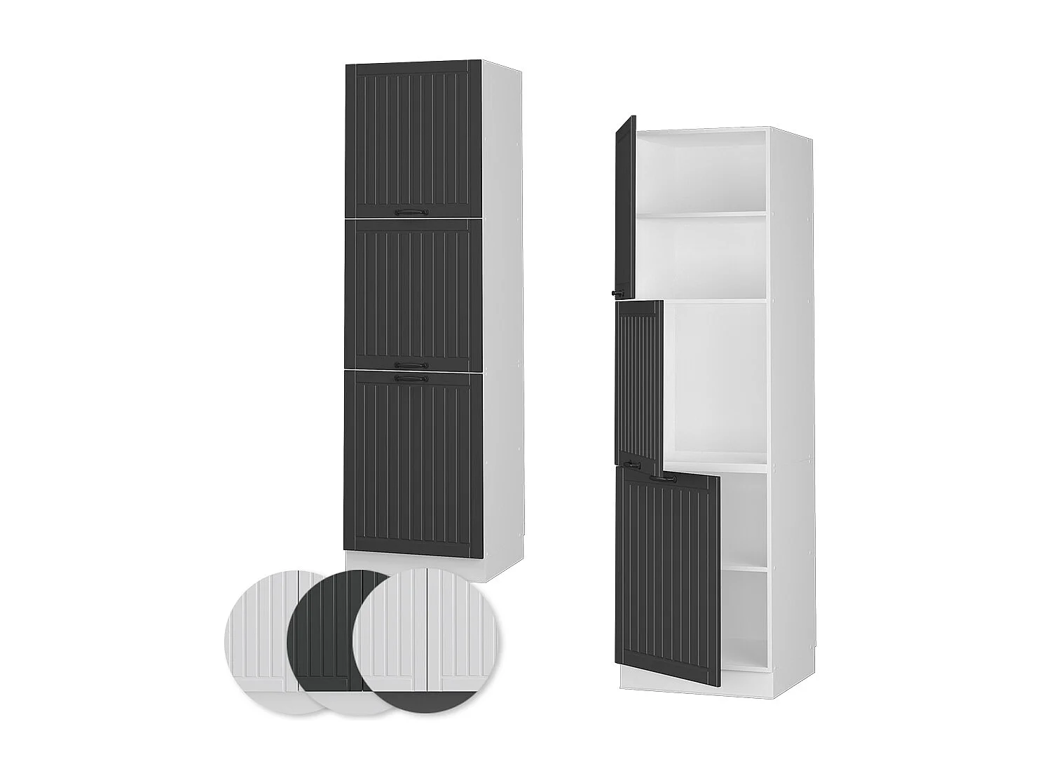 Meuble pour four anthracite campagne 60x58x206.8 fame-line