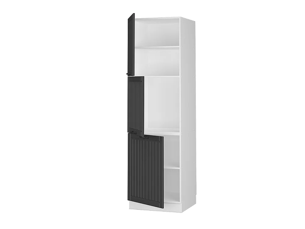 Hoge kast donkergrijs/wit 60x58.1x206.8 fame-line