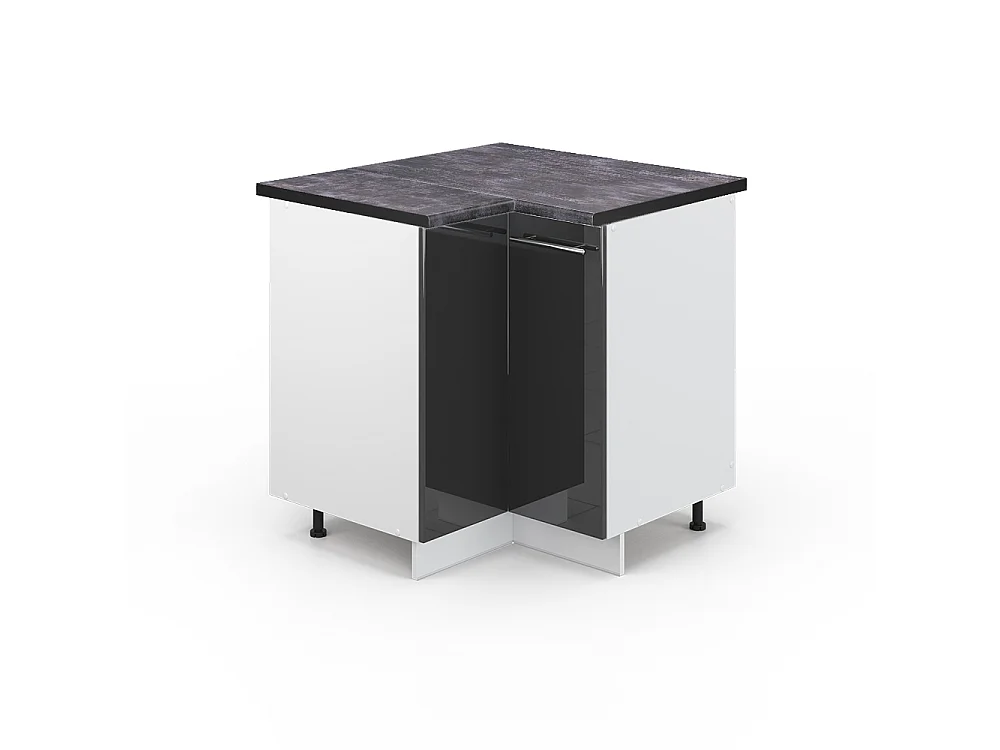 Hörnunderskåp antracit högblank 80.5x60x82 fame-line