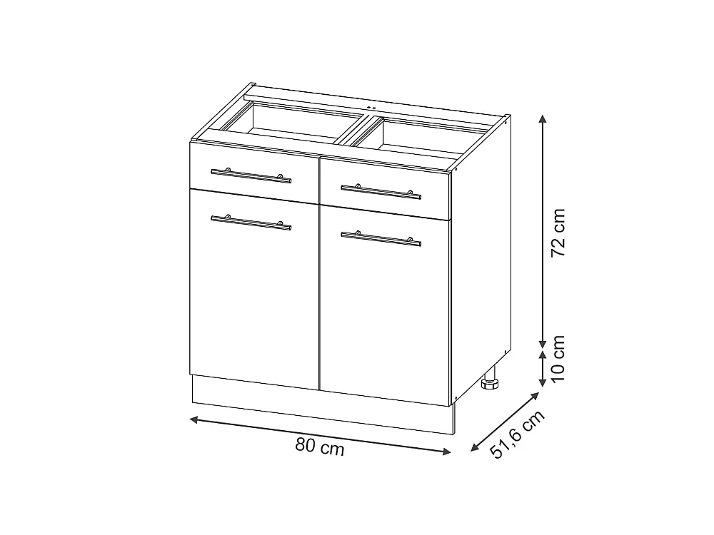 Küchenunterschrank goldkraft eiche 80x60x82 fame-line