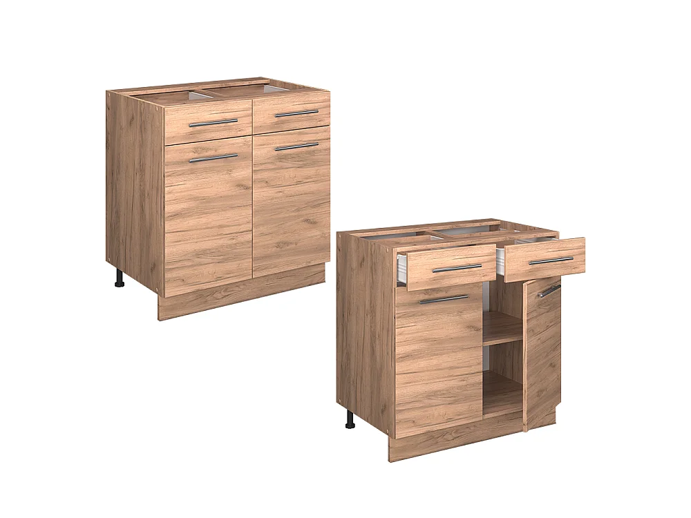 Küchenunterschrank goldkraft eiche 80x60x82 fame-line
