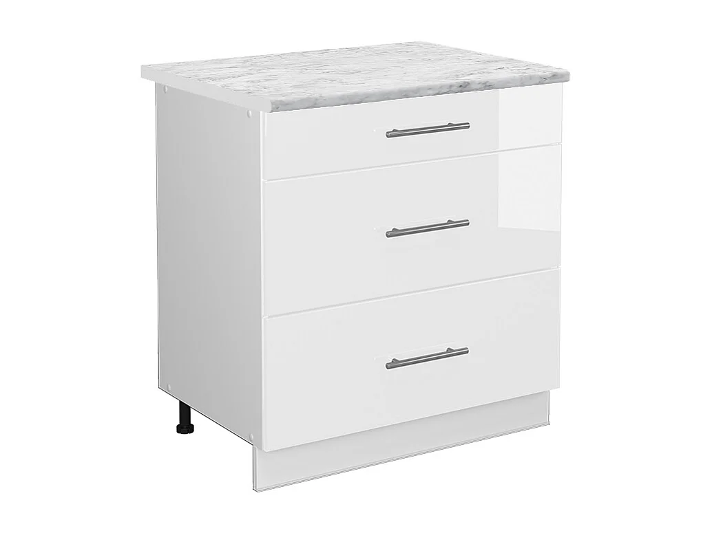 Mobiletto base per cucina bianco lucido 80x60x82 fame-line