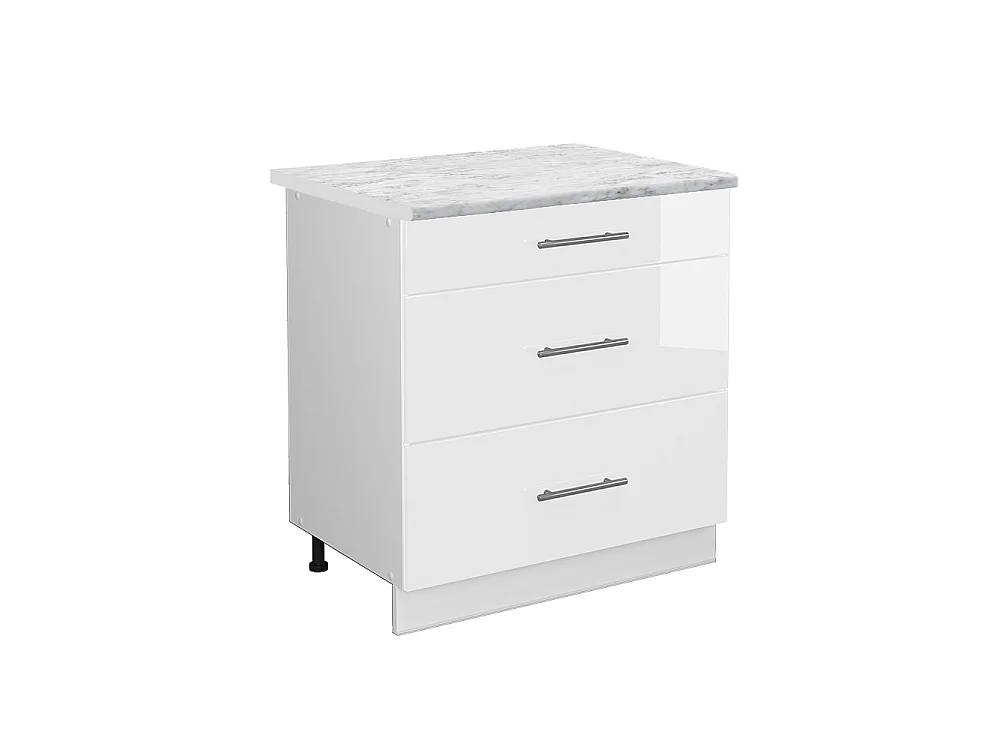 Mobiletto base per cucina bianco lucido 80x60x82 fame-line