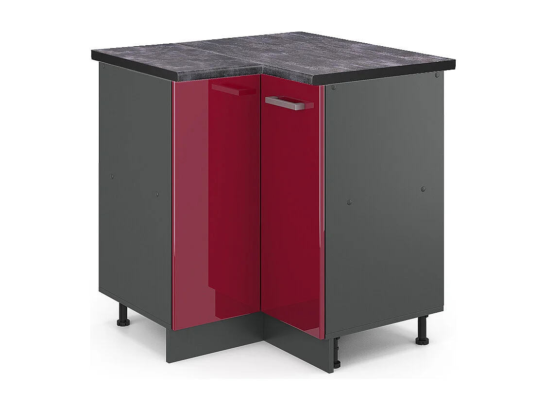 Armario de esquina rojo de alto brillo 75.6x60x81.6 r-line