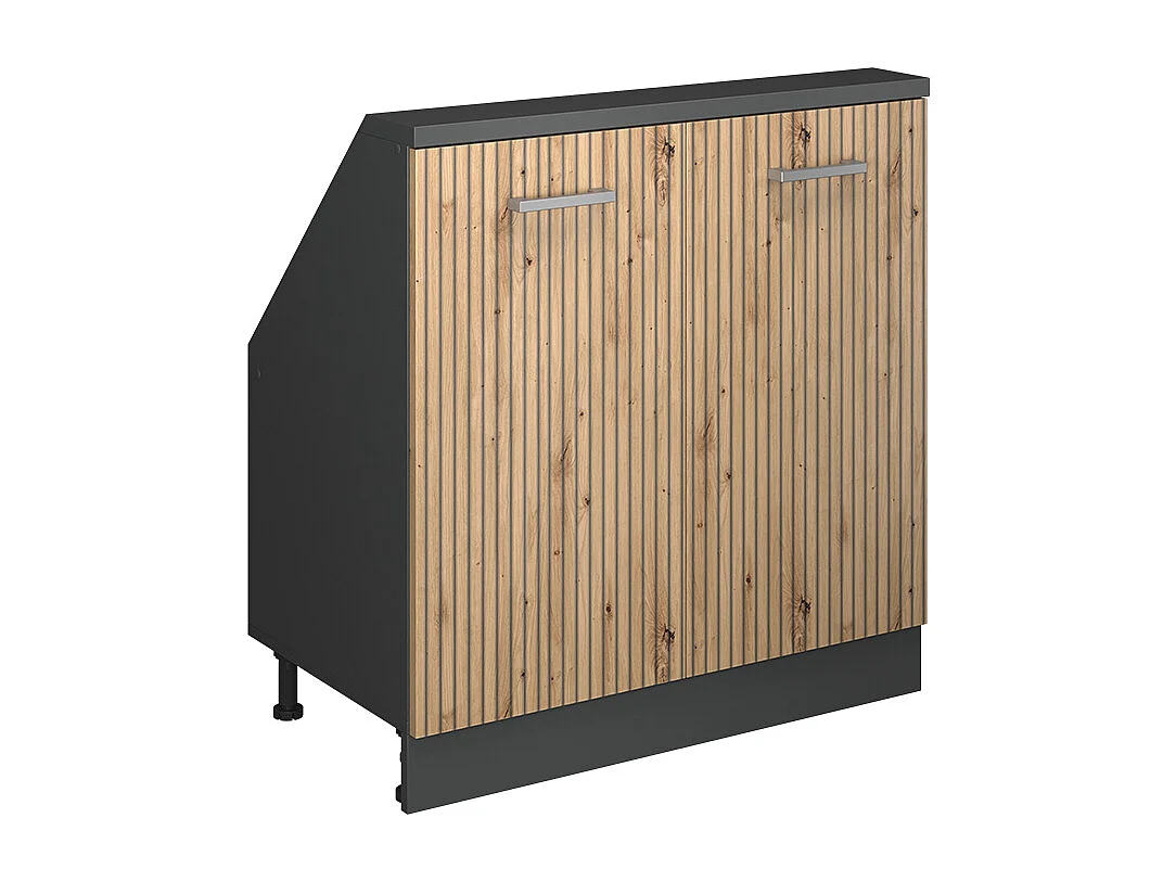 Keukenkast voor schuine wand artisanaal eiken 80x46x81.6 r-line