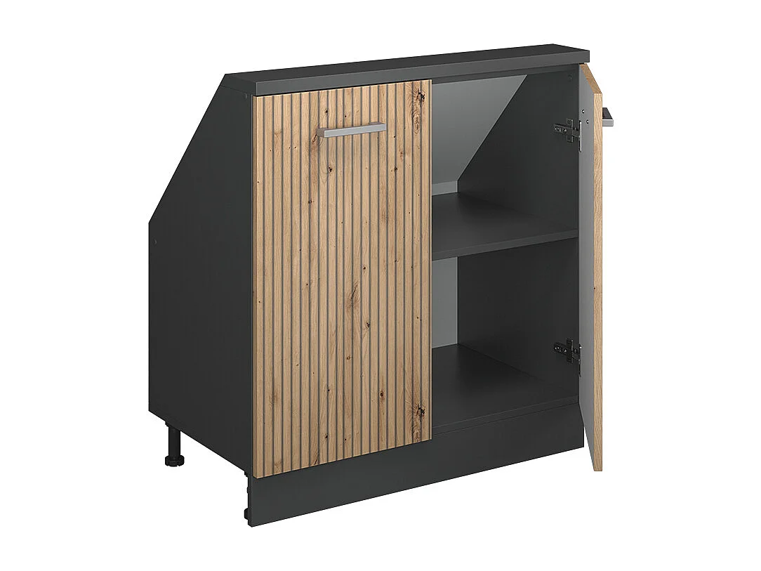 Keukenkast voor schuine wand artisanaal eiken 80x46x81.6 r-line