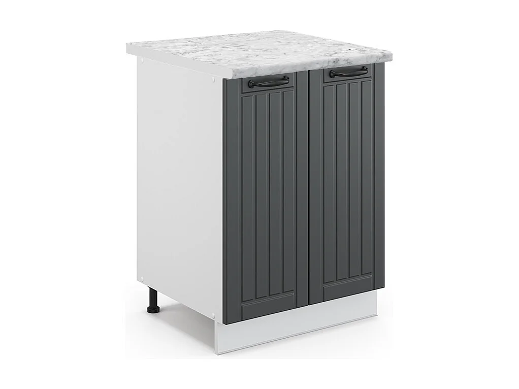 Meuble bas de cuisine anthracite campagne 60x60x82 fame-line