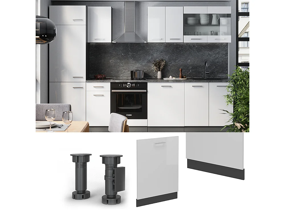 Panel frontal del lavavajillas blanco alto brillo 60x1.6x81.8 r-line