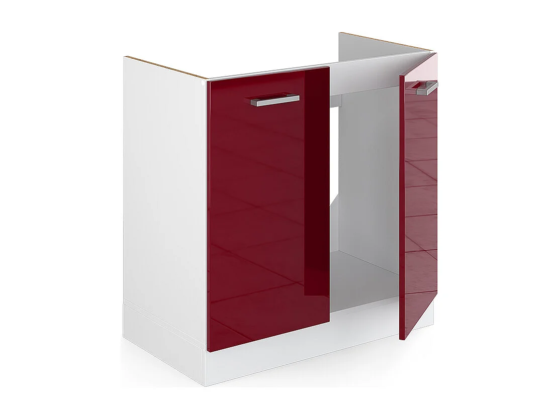 Spülenunterschrank rot hochglanz 80x46x81.6 r-line
