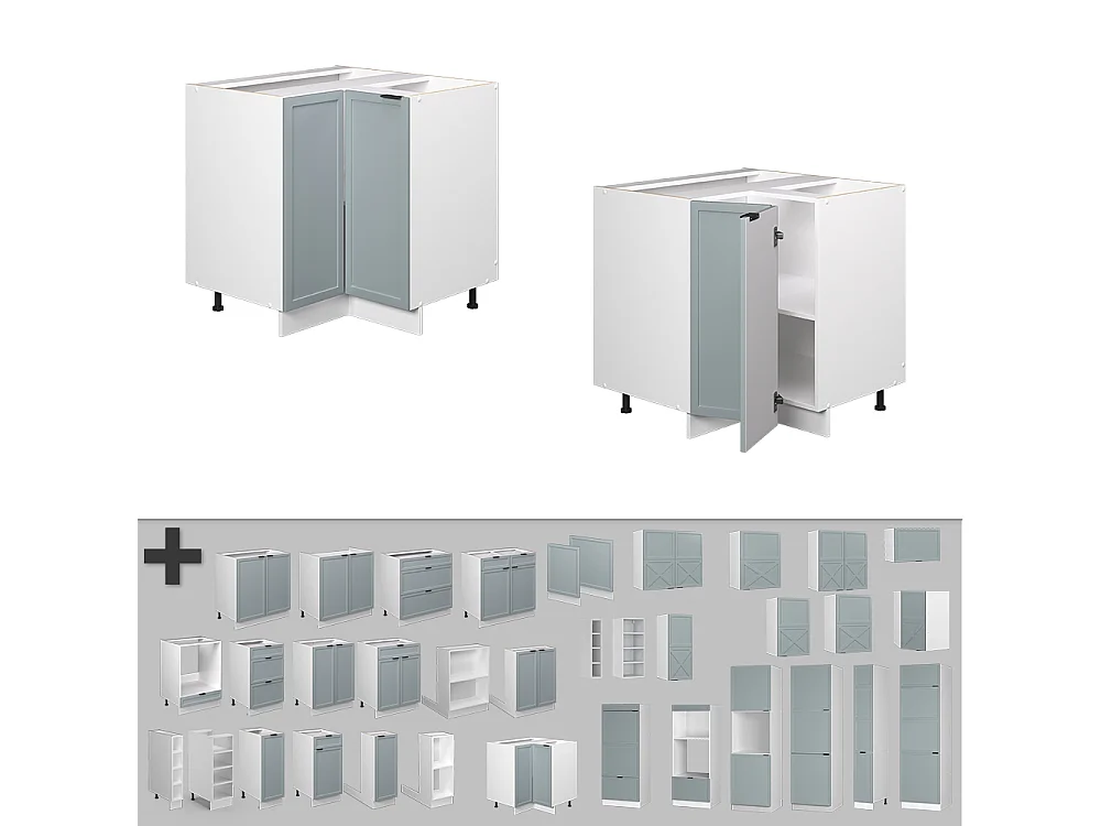 Meuble dangle bleu clair-gris 80.5x60x82 fame-line