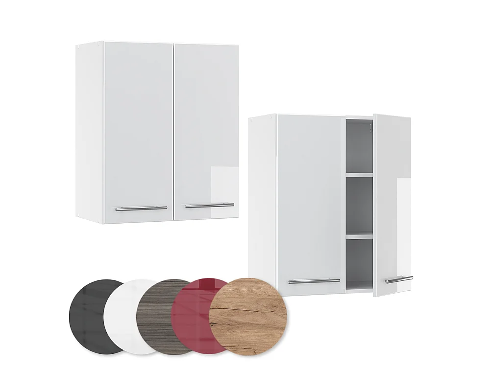 Elément haut de cuisine blanc haute brillance 60x34.1x72 fame-line