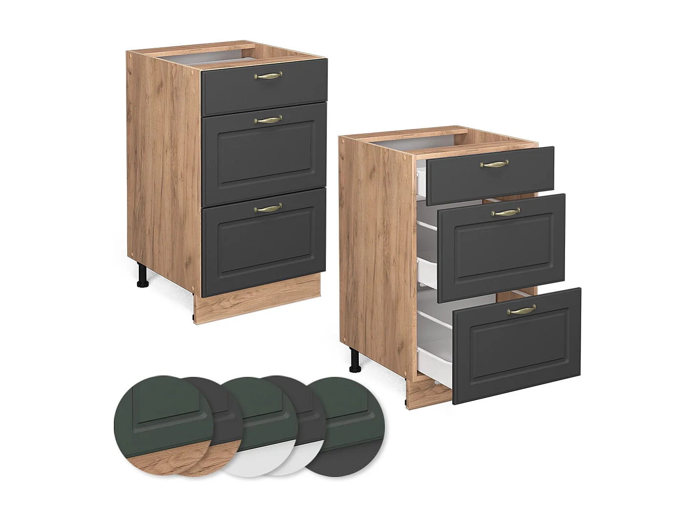 Mobiletto base per cucina antracite-oro 50x51.6x82 fame-line